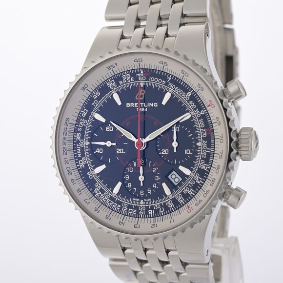 Serviced Breitling Navitimer Montbrilliant Legend A23350 Black Men's Watch B+P - Picture 5 of 14